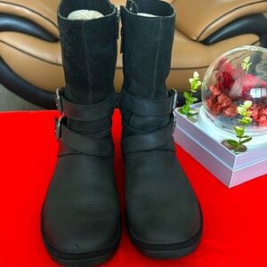 UGG LEATHER BELTED BOOTS